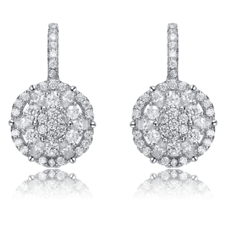 Elegant Silver Crystal Earrings NEW WITH BOX